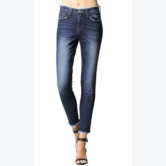 Flying Monkey Distressed Waist Raw Hem Skinnies - Picture 1 of 6